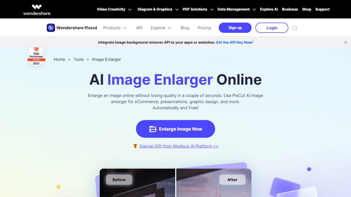 image enlarger on pixcut preview